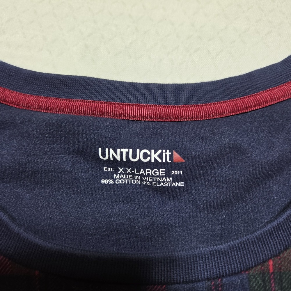 Untuckit Men's 2X Large Sweater Alford Plaid Festive Long Sleeve Pullover - Picture 4 of 7